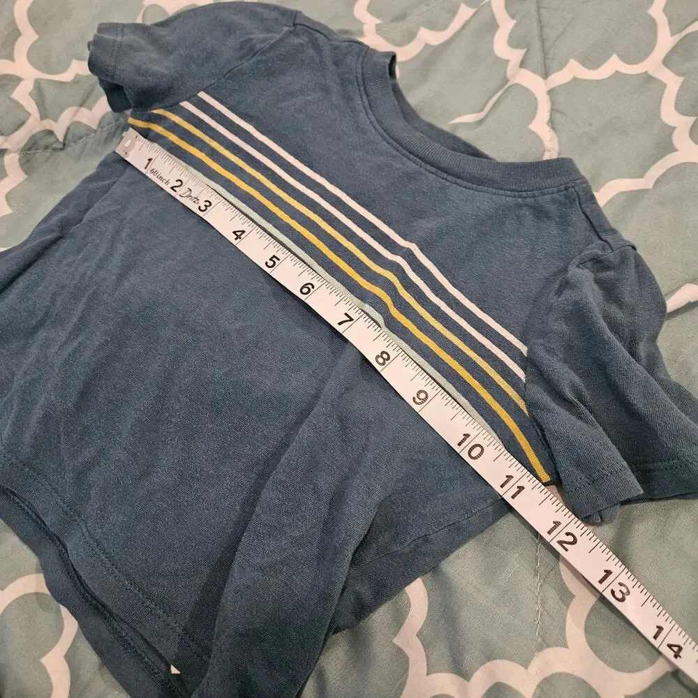 Old Navy Toddler Boys Striped T Shirt Blue Short Sleeve 18-24M